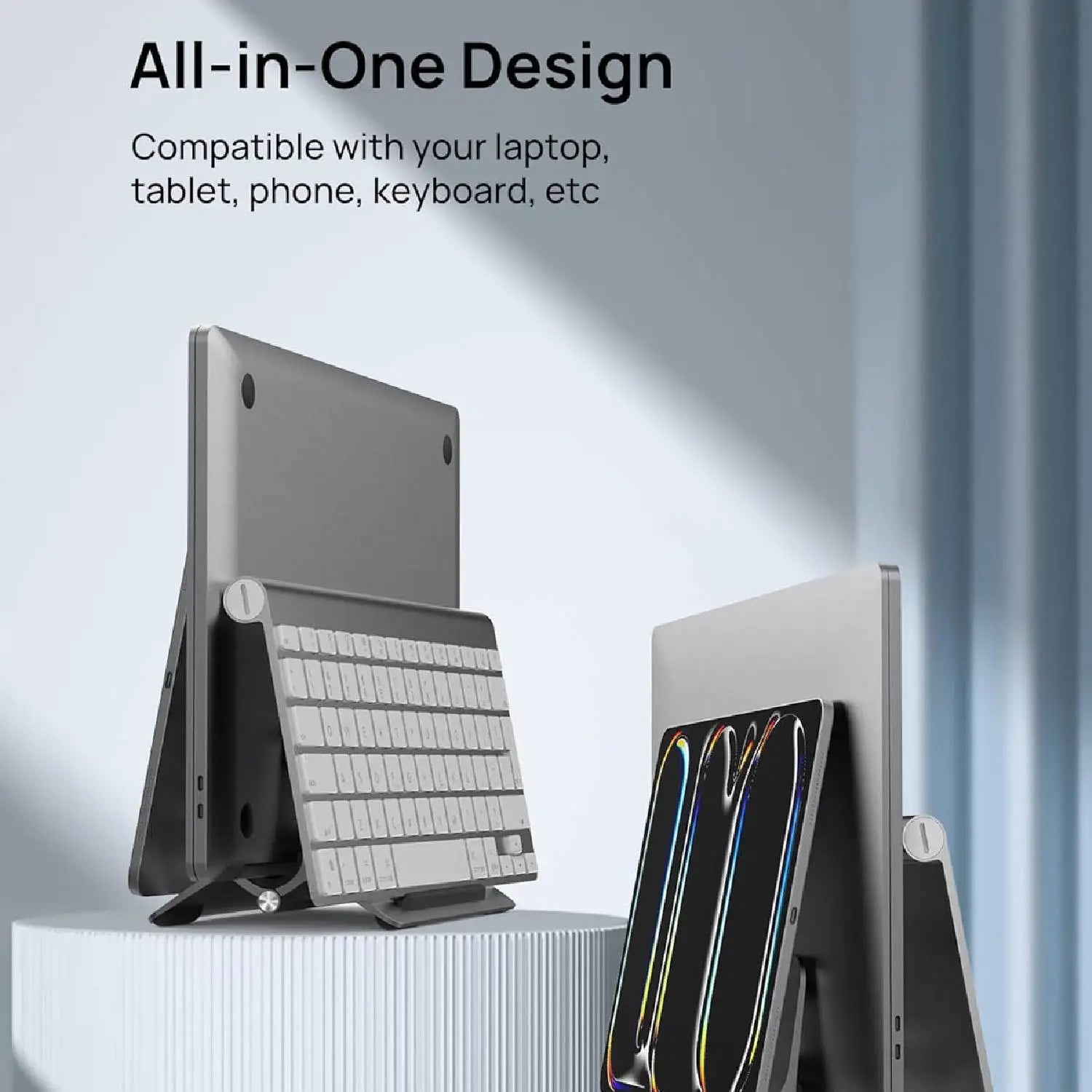 All-in-One Vertical Stand for Laptop, Tablet & Phone