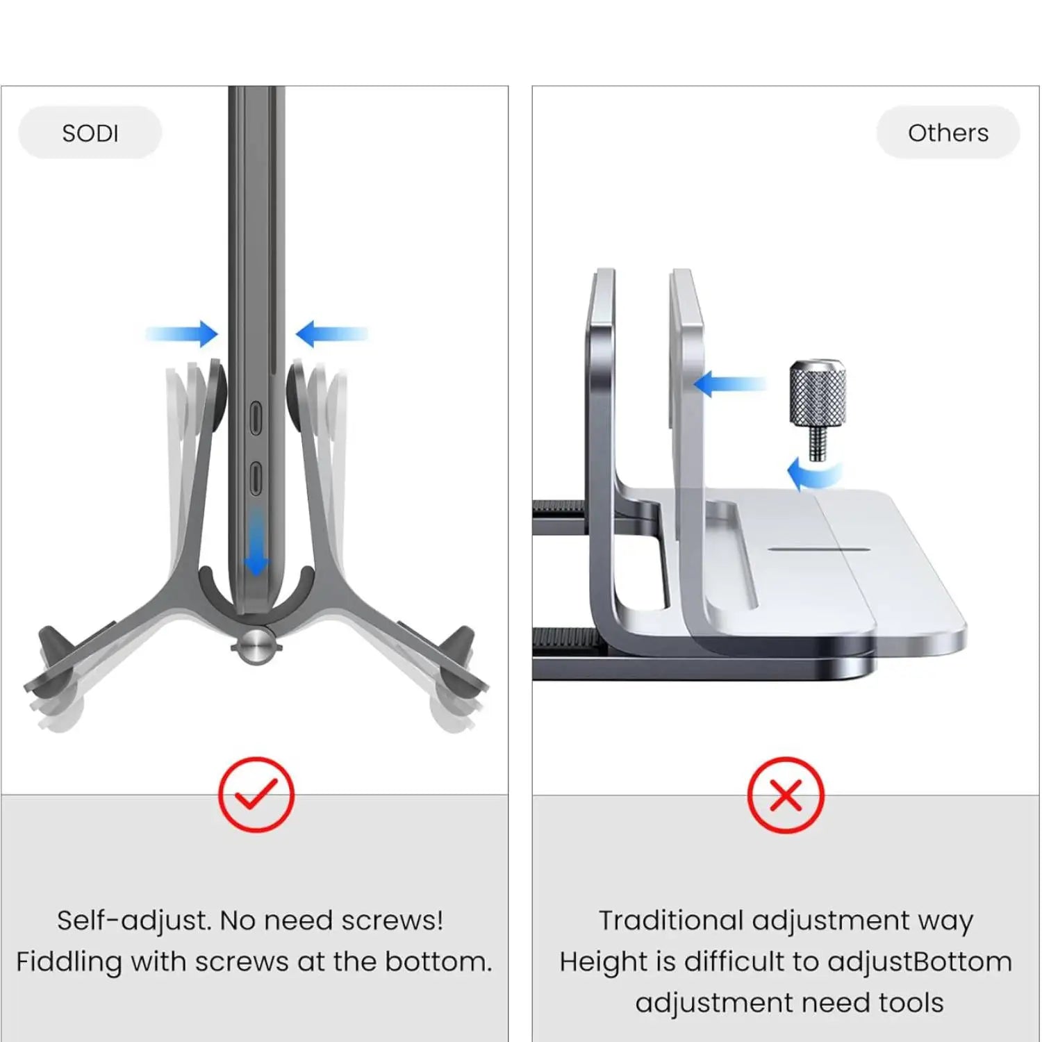 All-in-One Vertical Stand for Laptop, Tablet & Phone