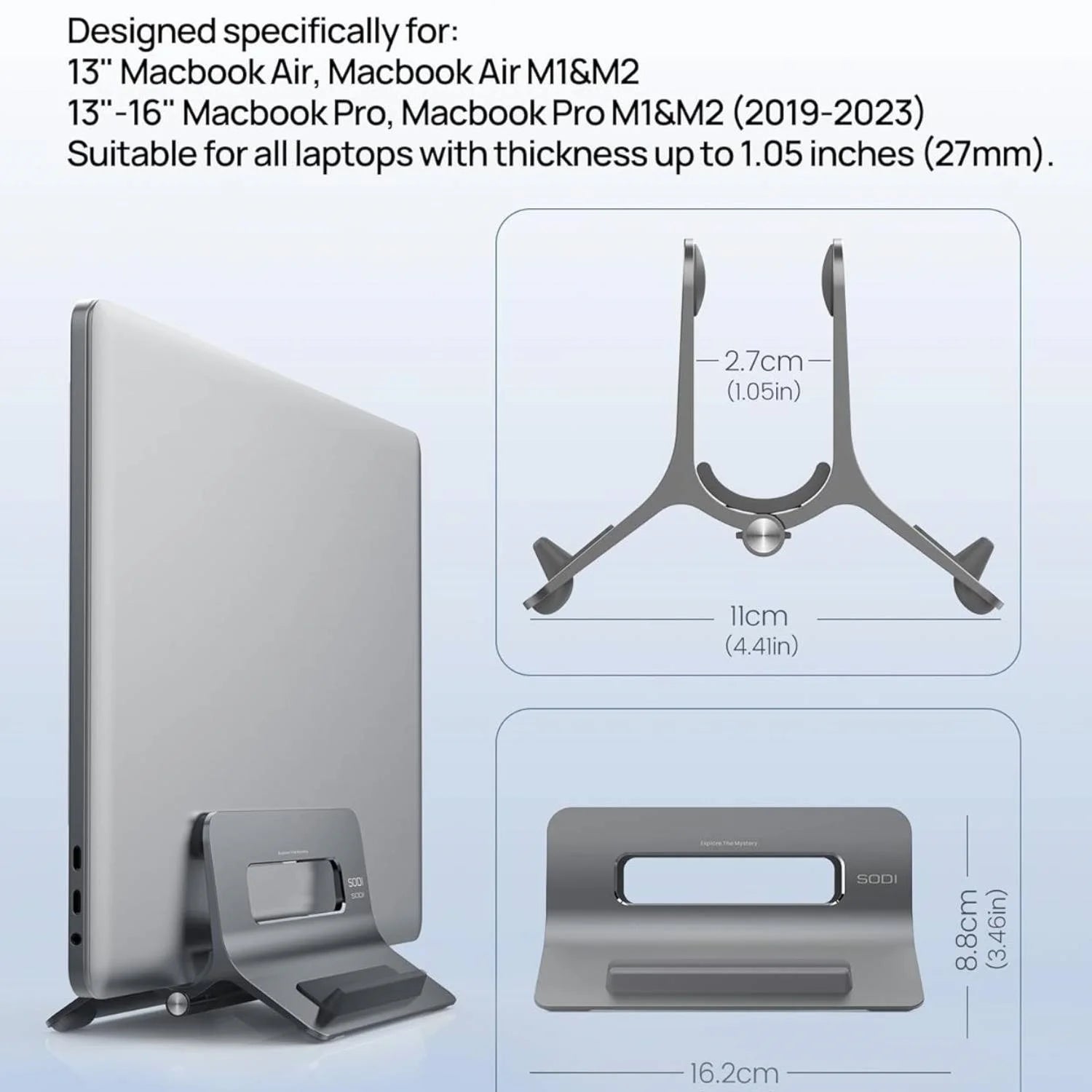 All-in-One Vertical Stand for Laptop, Tablet & Phone