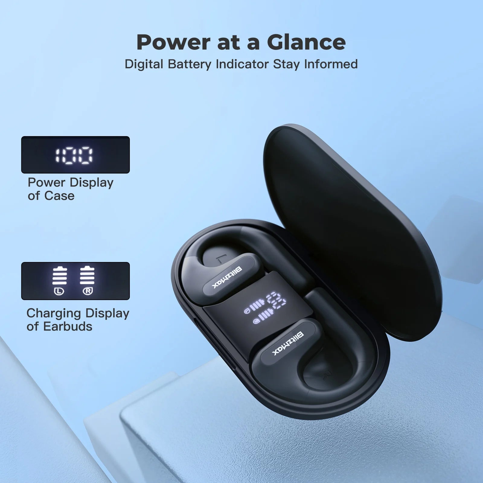 BlitzMax BM-CT2 Open-Back Bluetooth 5.3 Headphones