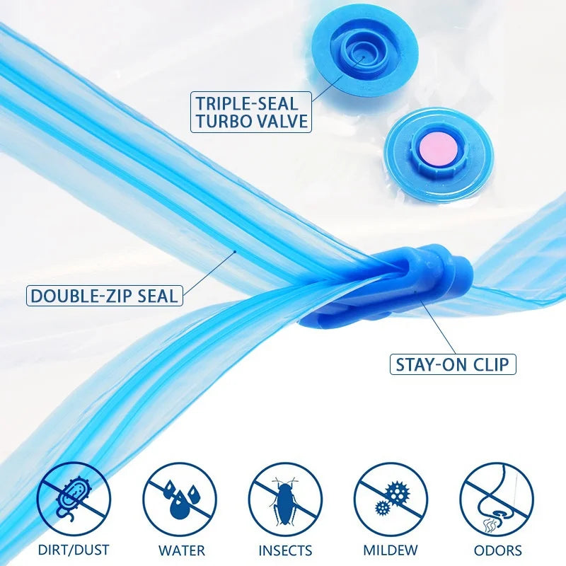 Vacuum Storage Bags for Clothes, Bedding & Blankets