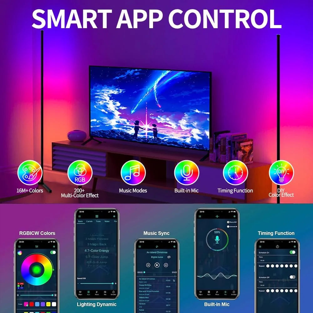 Smart RGB Dream Color LED Floor Lamp – APP Controlled
