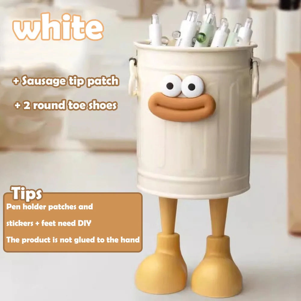 Cartoon Pen Holder – Fun Desk Organizer with Random Letter Stickers