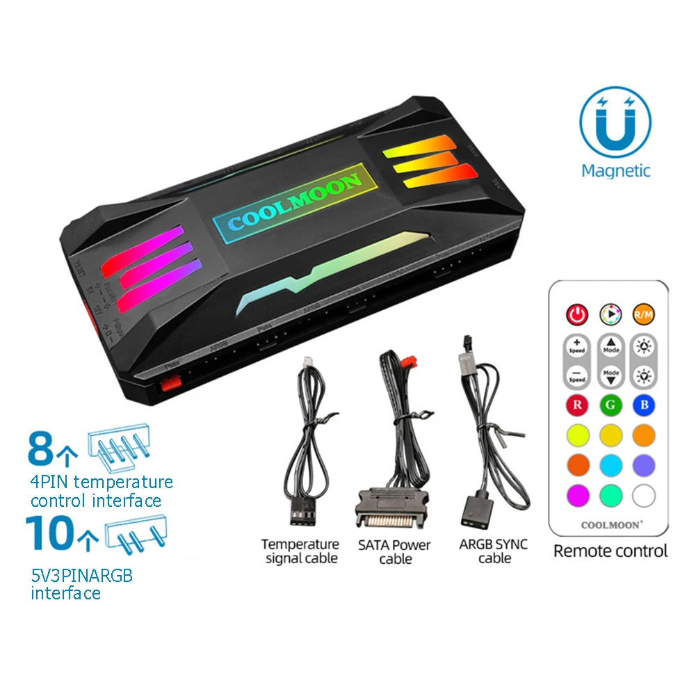 COOLMOON RGB Controller for ARGB & PWM Fans