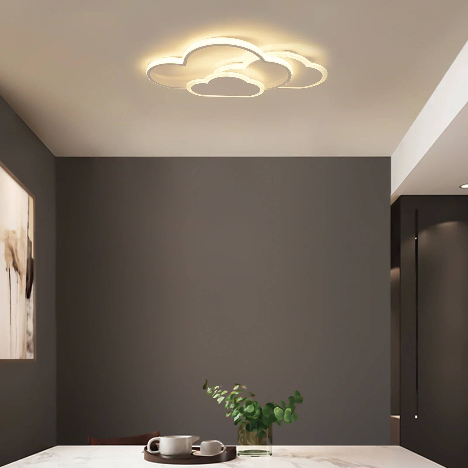 Cloud Shape LED Ceiling Light – 3-Color Acrylic Lamp