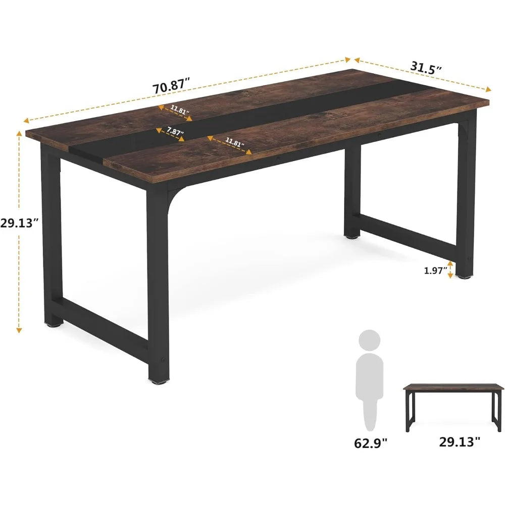 70.8” Executive Office Desk with Thick Frame