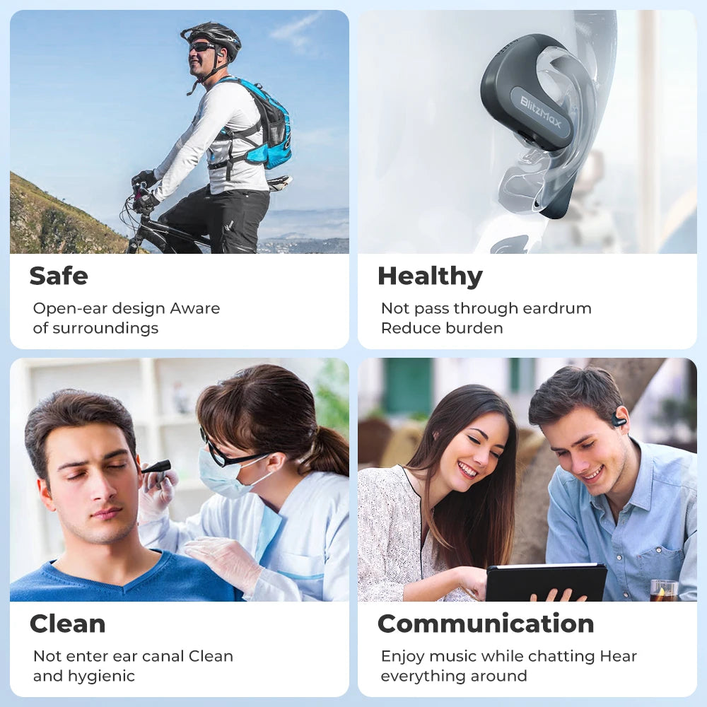 BlitzMax BM-CT2 Open-Back Bluetooth 5.3 Headphones