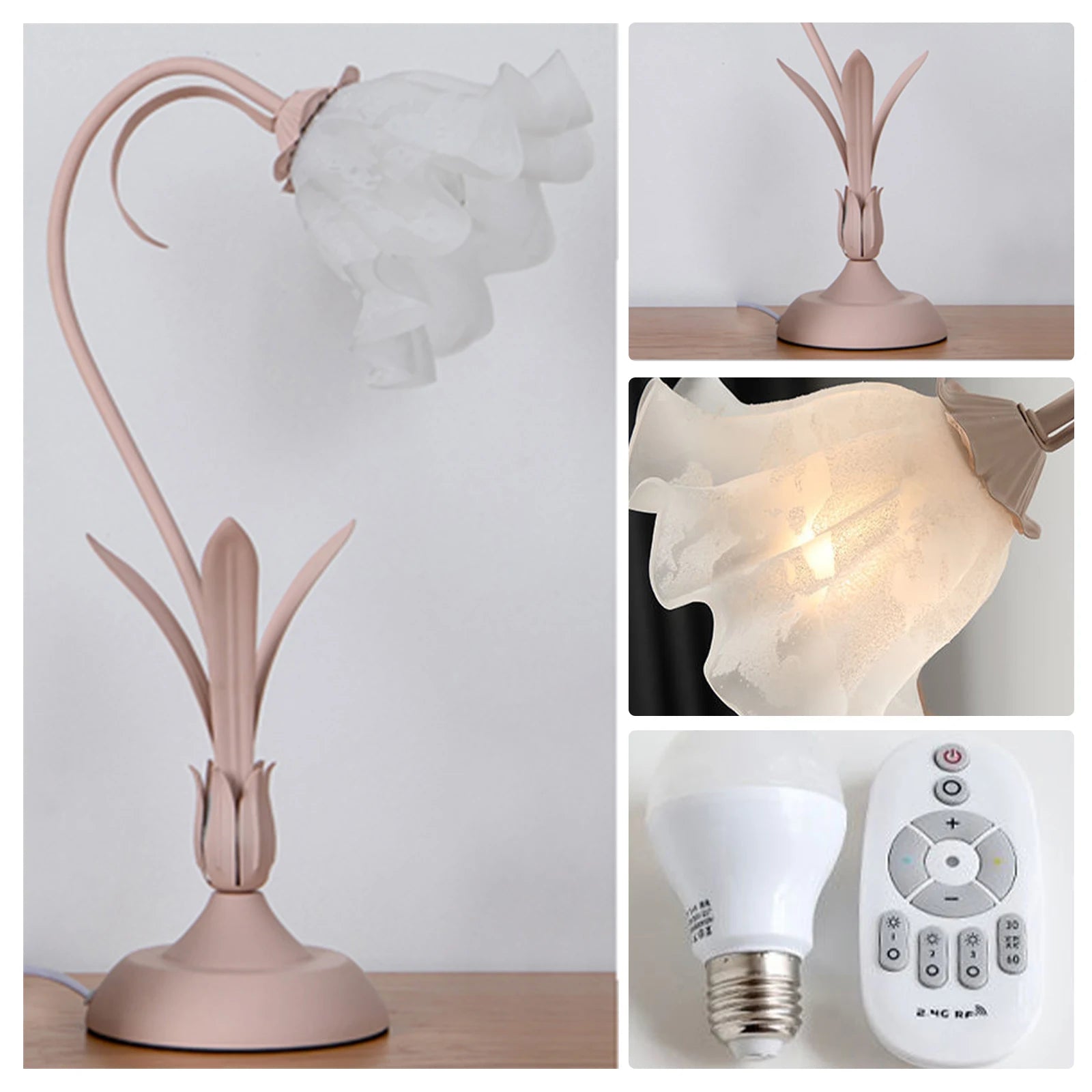 Lily Flower Shaped LED Bedside Lamp – Pink
