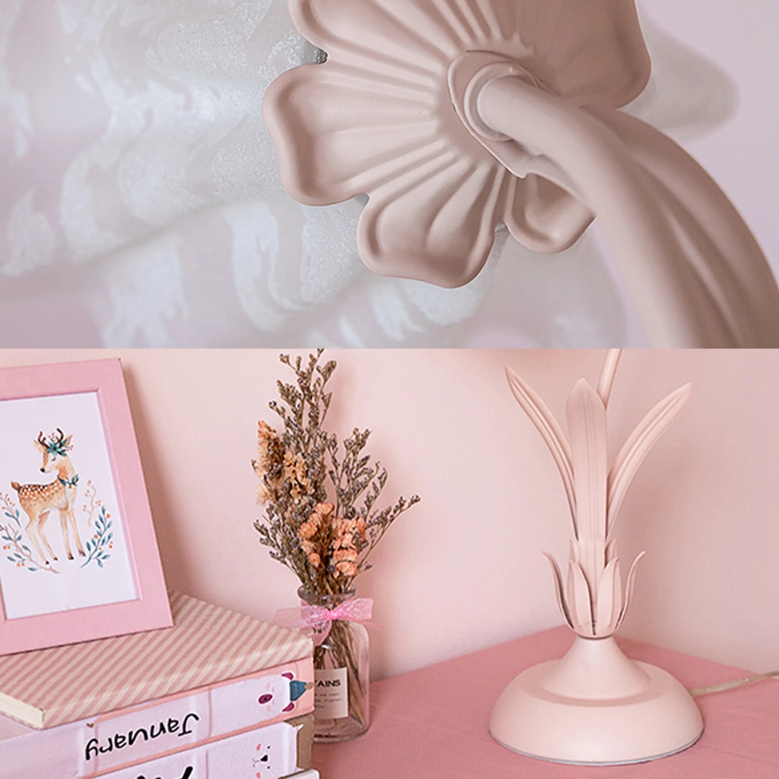 Lily Flower Shaped LED Bedside Lamp – Pink