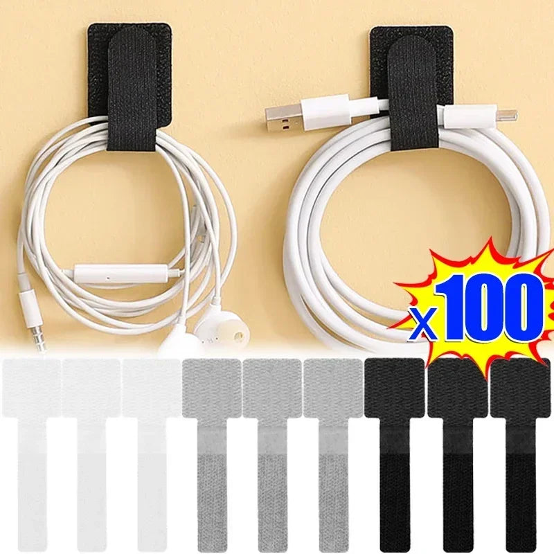 Self-Adhesive Cable Organizer – Reusable Cord Holders & Wire Ties for Desk and Home