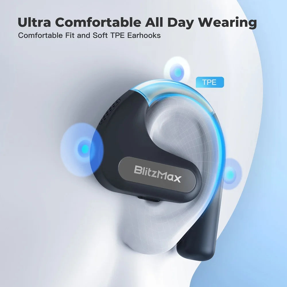 BlitzMax BM-CT2 Open-Back Bluetooth 5.3 Headphones