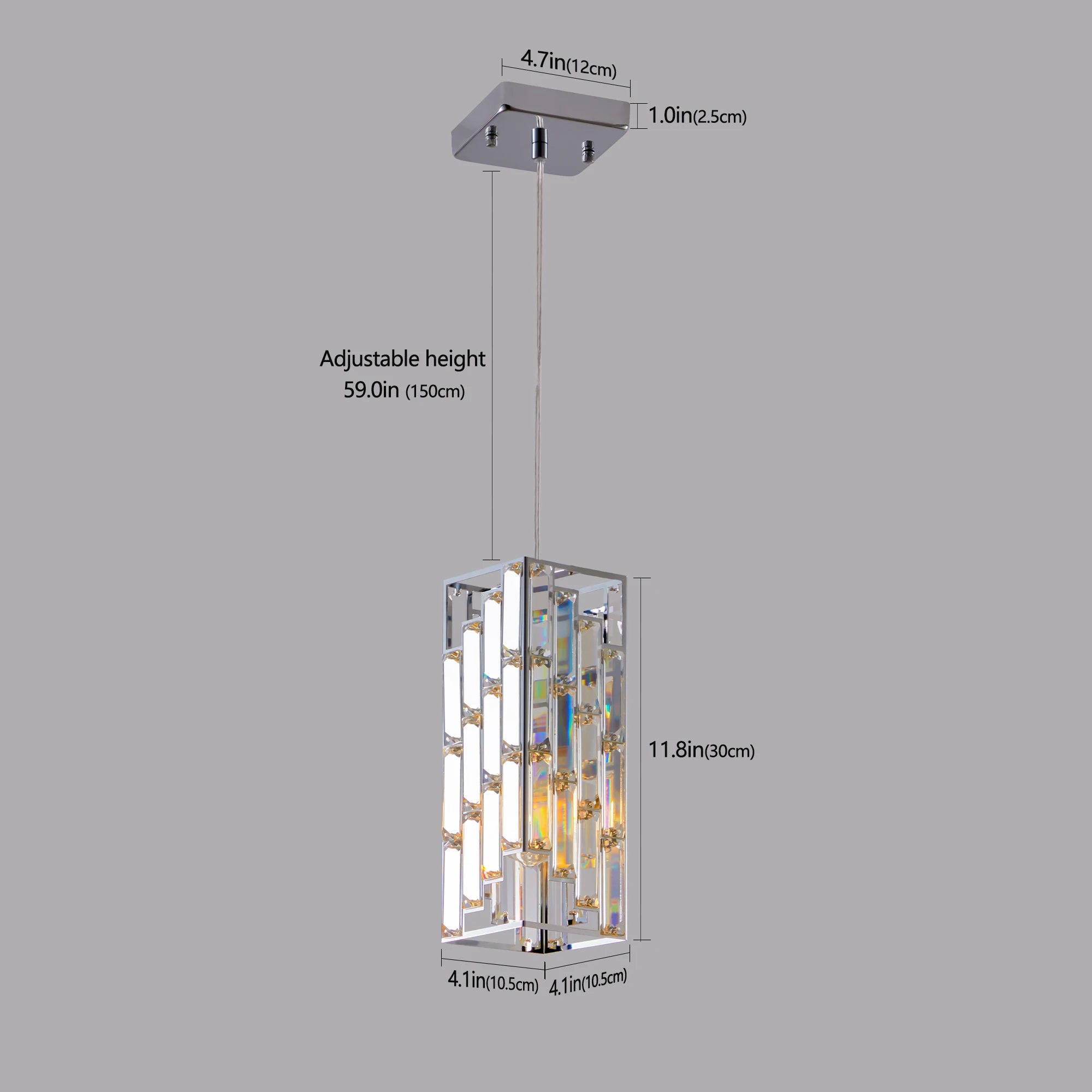 Modern Crystal Pendant Light 3-Pack – Chrome Finish
