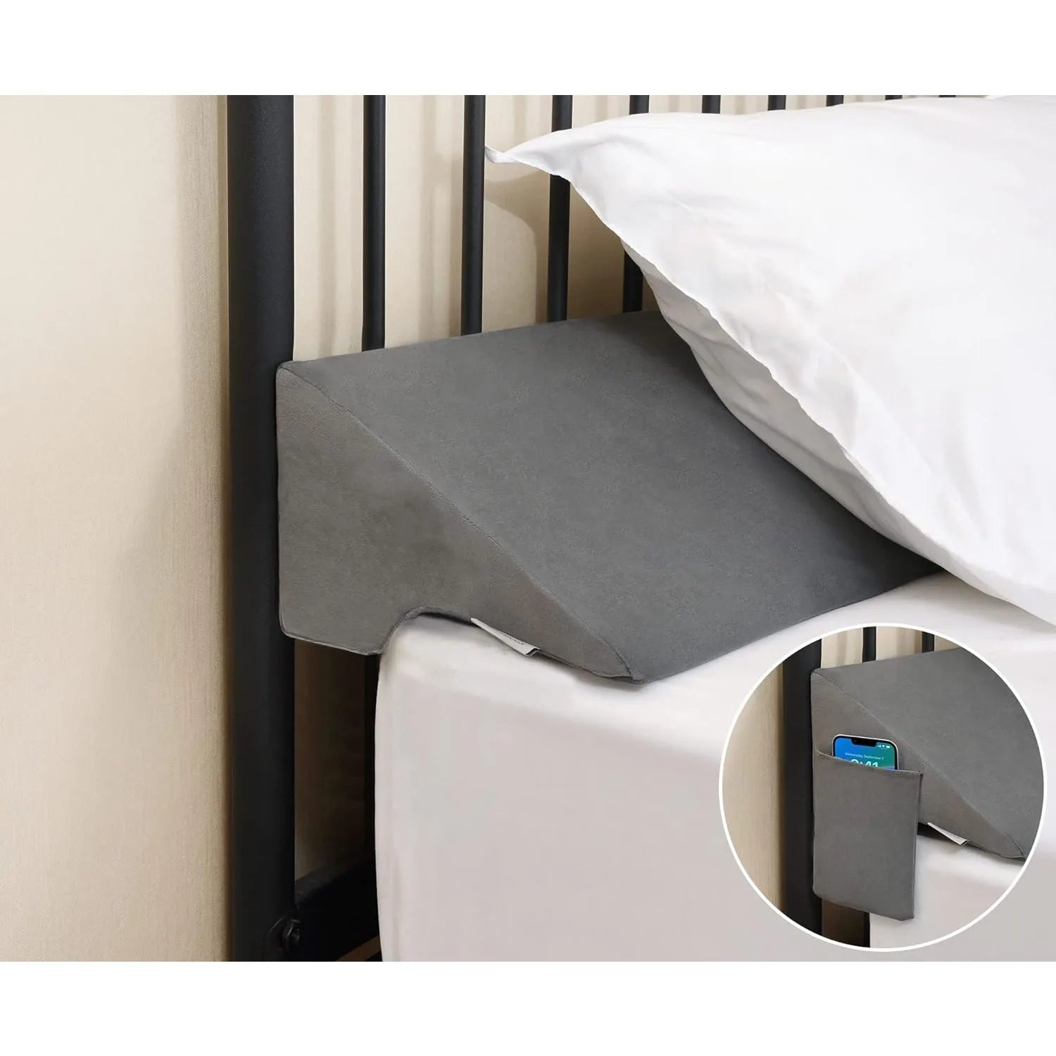 King Bed Wedge Pillow Headboard Gap Filler (0-5")