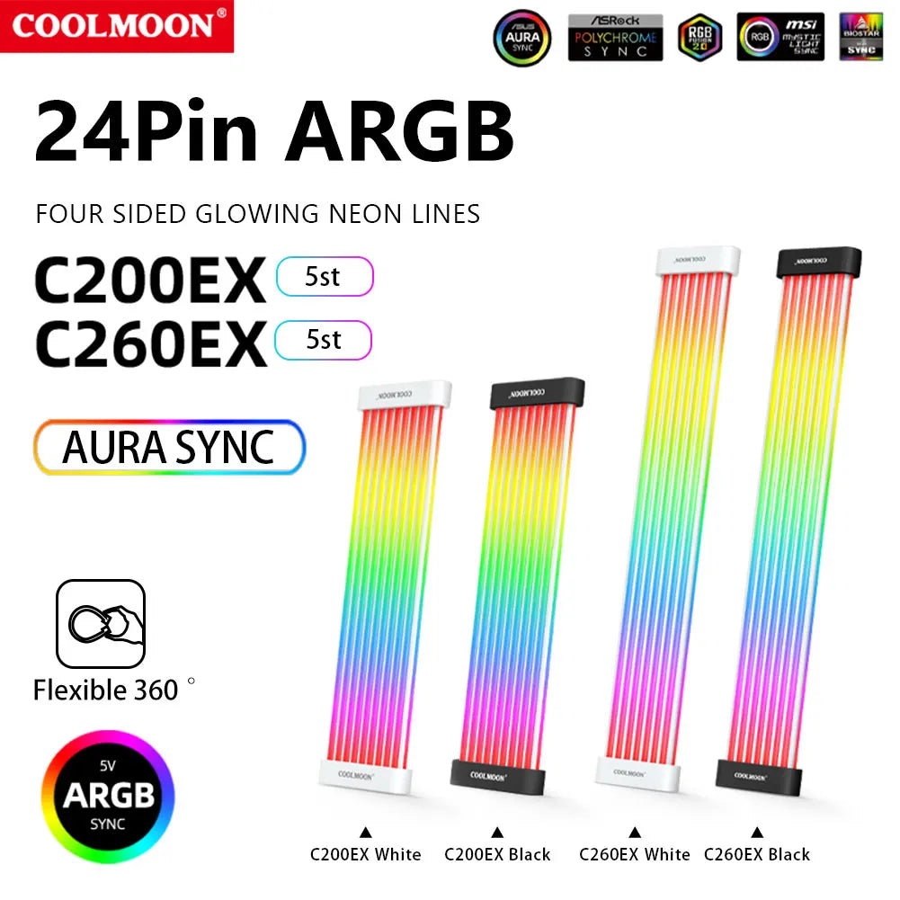 COOLMOON ARGB 8/24-Pin Motherboard Extension Cable