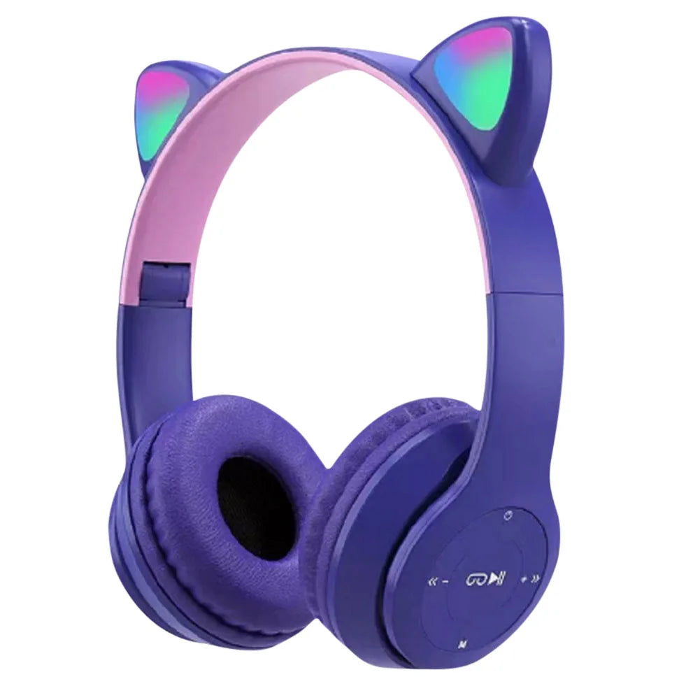 Wireless Cat Ear Bluetooth Headphones with Glow Light