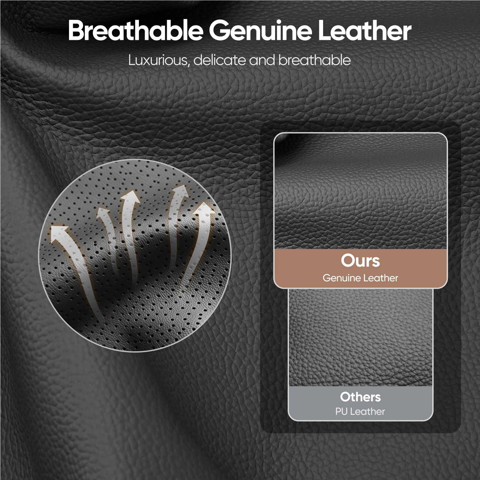 Black Genuine Leather Ergonomic Gaming Office Chair