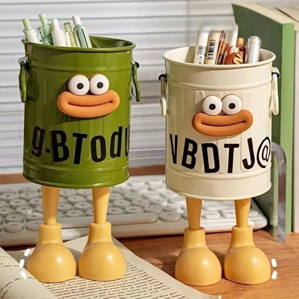 Cartoon Pen Holder – Fun Desk Organizer with Random Letter Stickers