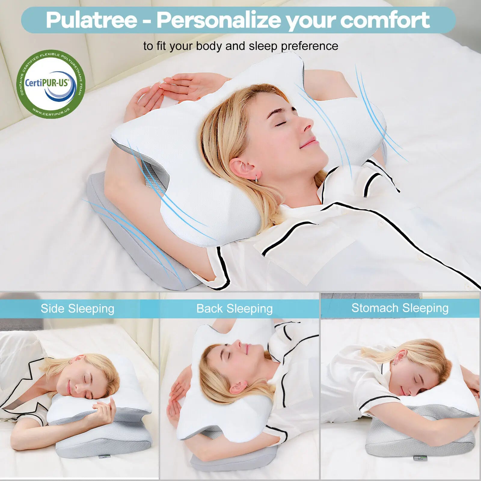 Ergonomic Memory Foam Neck & Shoulder Pain Relief Pillow