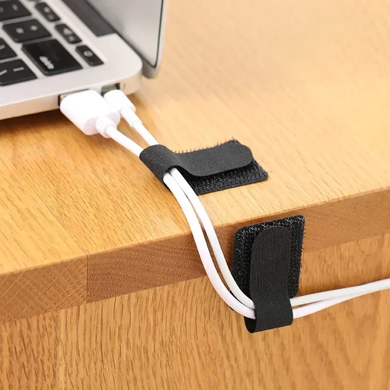 Self-Adhesive Cable Organizer – Reusable Cord Holders & Wire Ties for Desk and Home