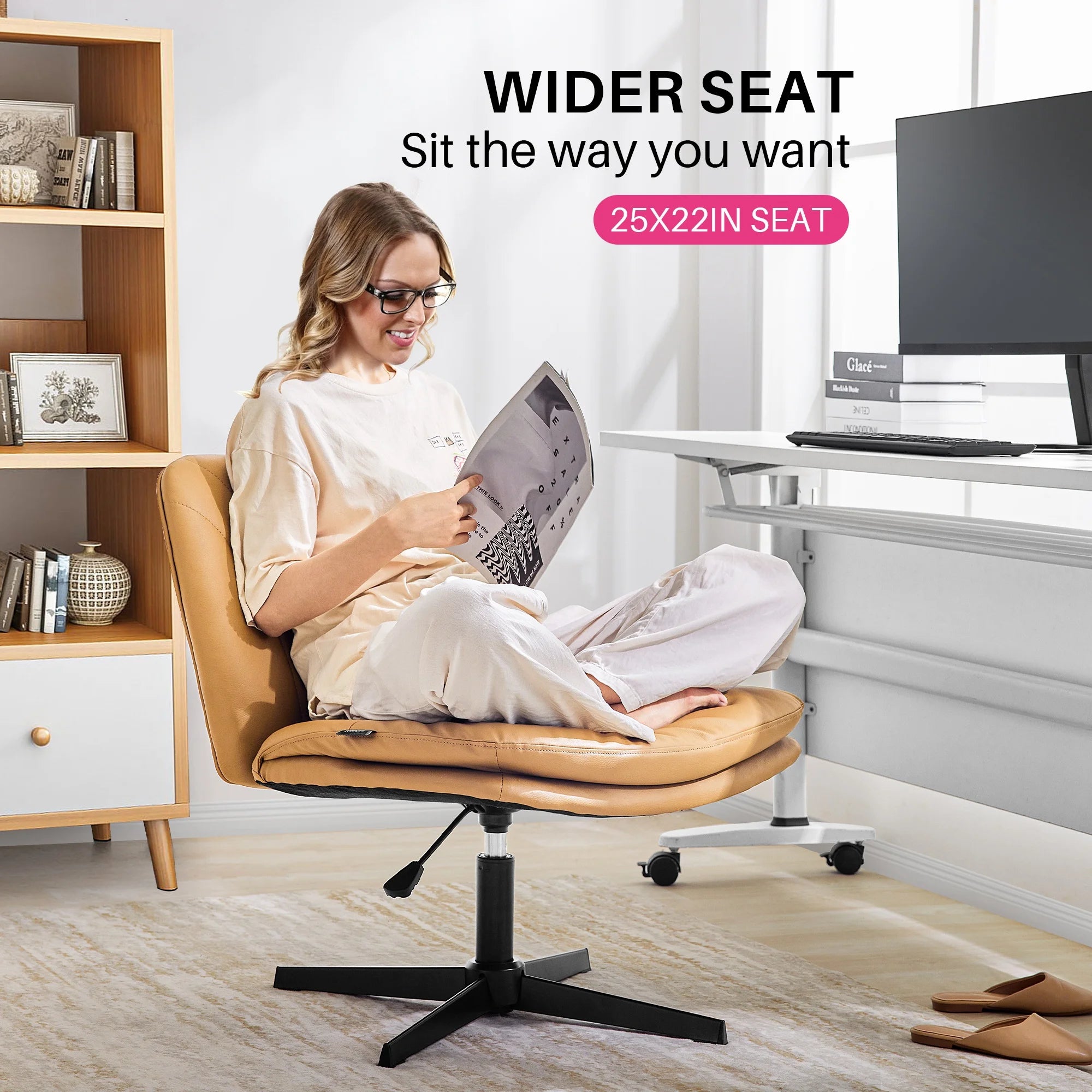 Redlife Criss Cross Adjustable PU Leather Office Chair