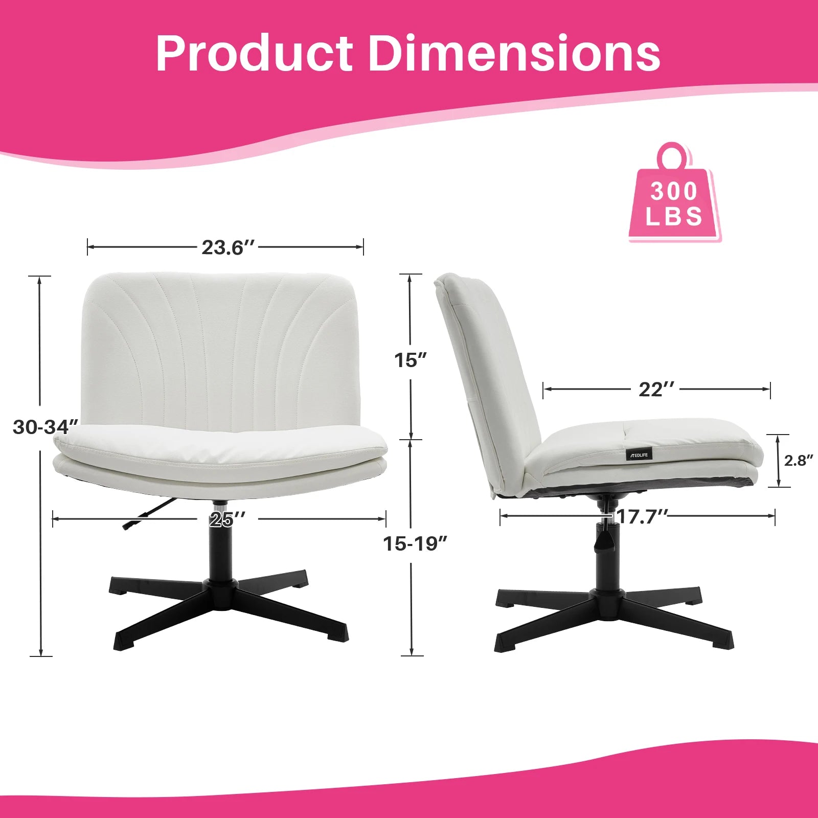 Redlife Criss Cross Adjustable PU Leather Office Chair