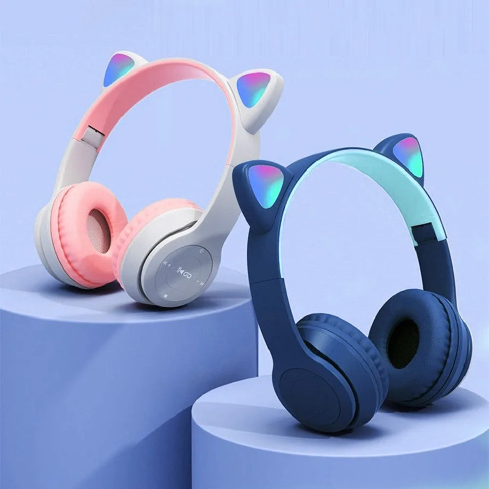 Wireless Cat Ear Bluetooth Headphones with Glow Light
