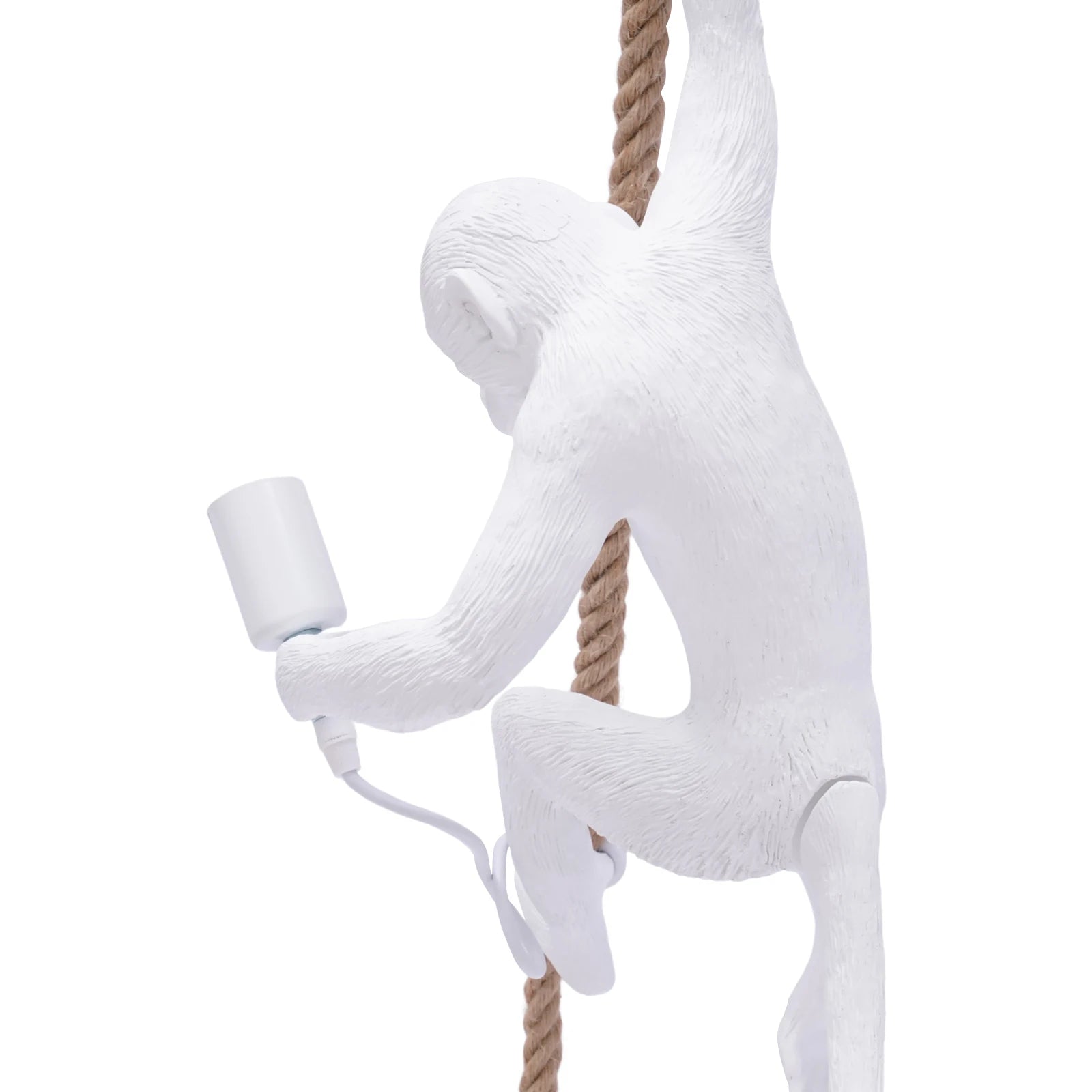 Monkey-Shaped Resin Pendant Light – White, E26
