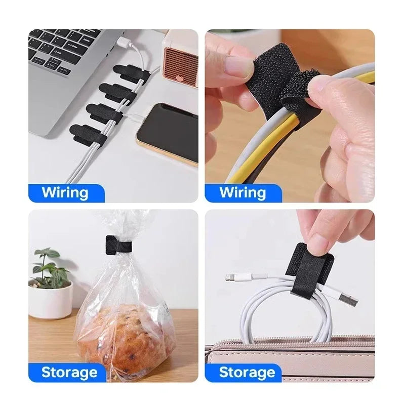 Self-Adhesive Cable Organizer – Reusable Cord Holders & Wire Ties for Desk and Home