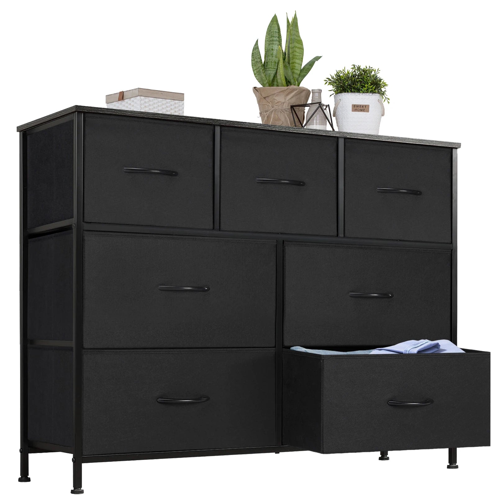 JHK Dresser with 7 Fabric Drawers