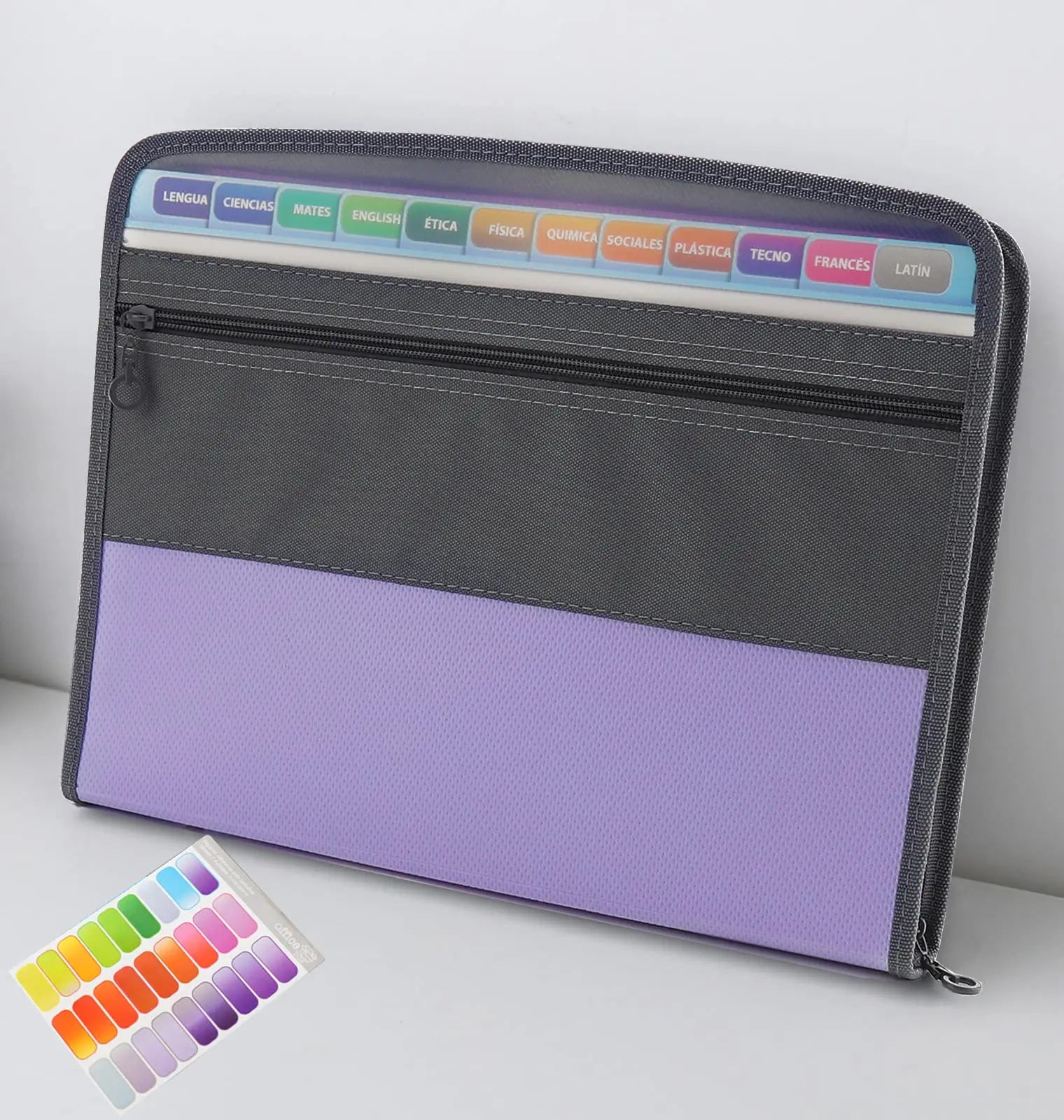 13-Pocket Accordion File Folder – Zipper Organizer with Pencil Pouch for School & Office