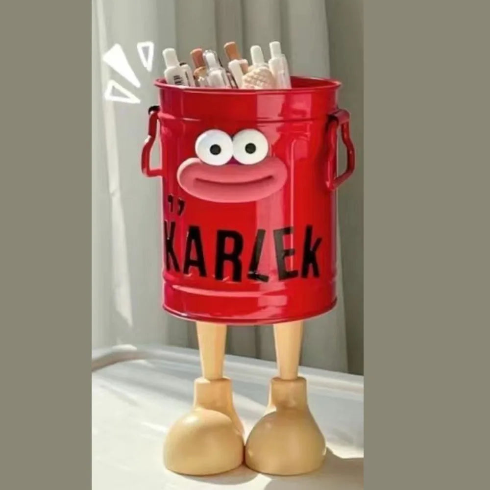 Cartoon Pen Holder – Fun Desk Organizer with Random Letter Stickers