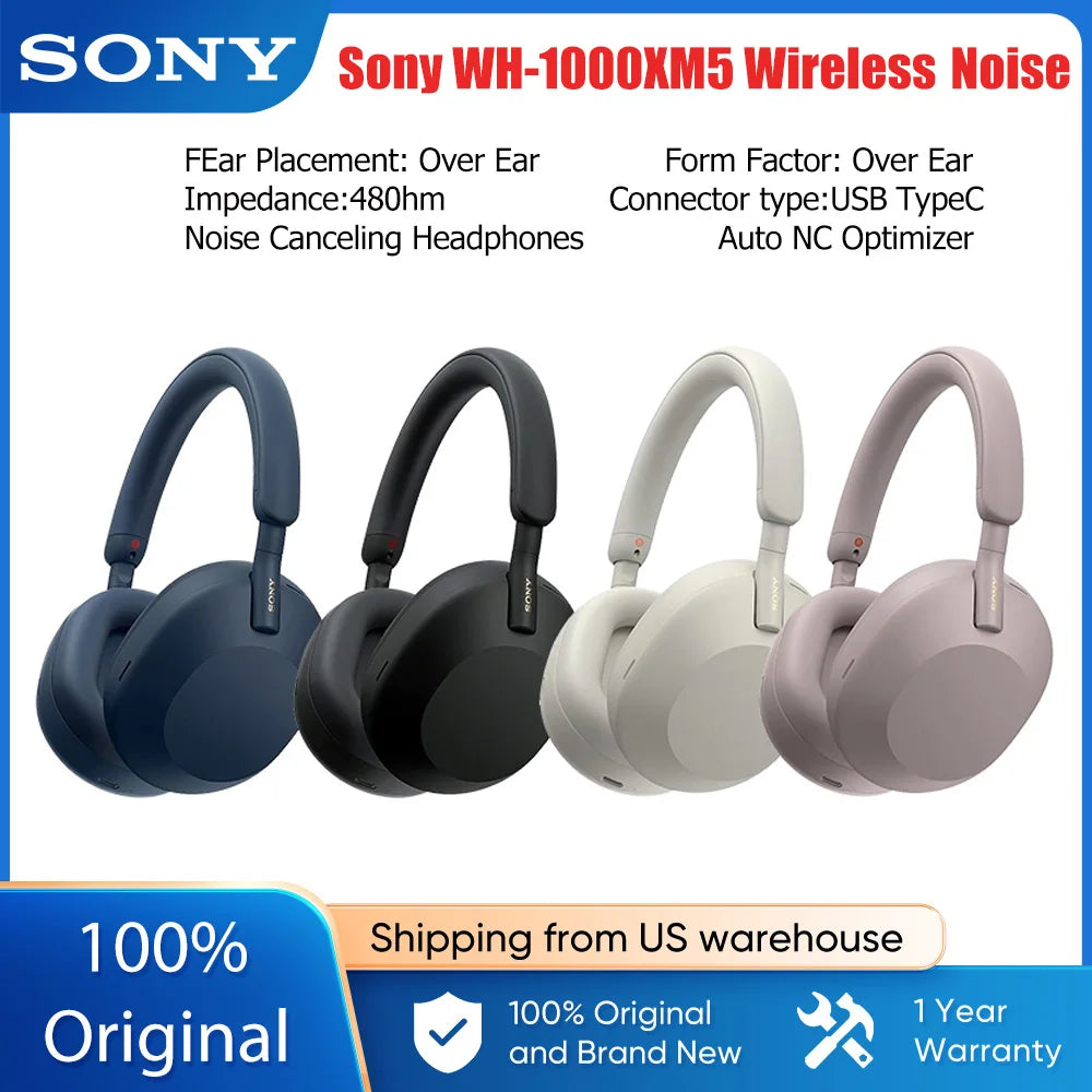 Sony WH-1000XM5 Wireless Noise Canceling Headphones – Black
