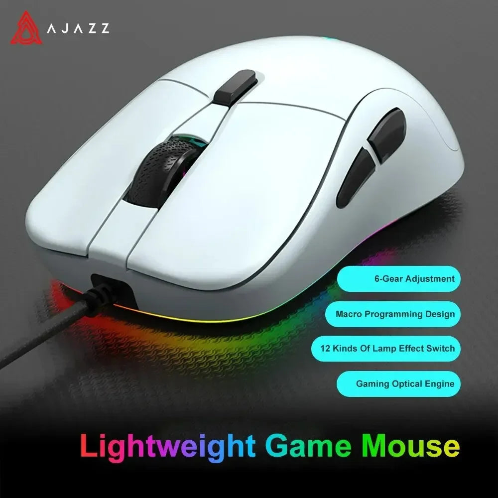 Ajazz AJ129 RGB Wired Gaming Mouse – 12400 DPI