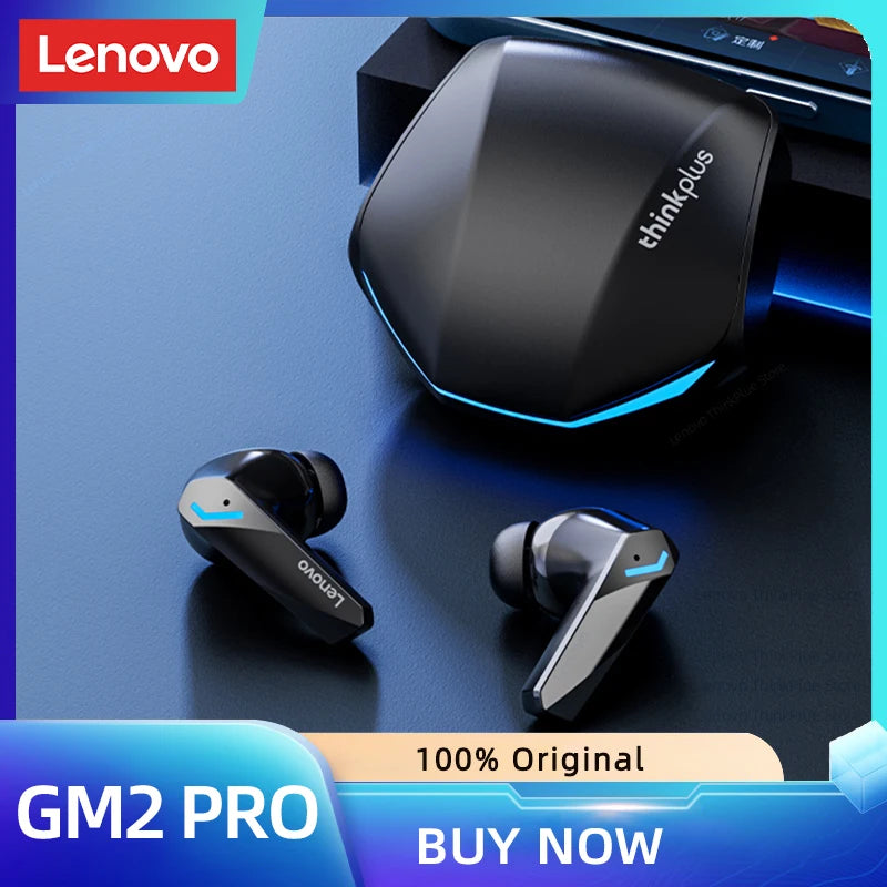 Lenovo GM2 Pro Bluetooth Earbuds – Low Latency Wireless Gaming Headset with Mic