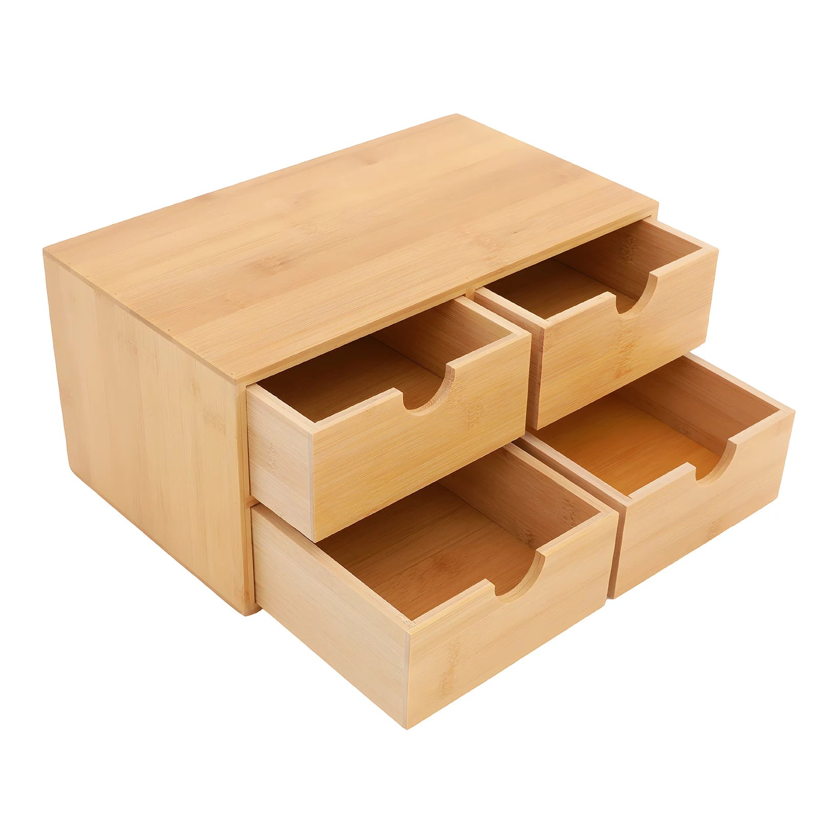 4-Drawer Bamboo Desk Organizer