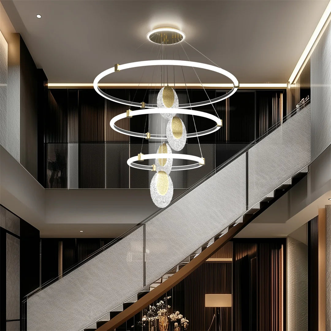 LUVODI 3-Layer LED Water-Drop Chandelier – 3 Color Lights