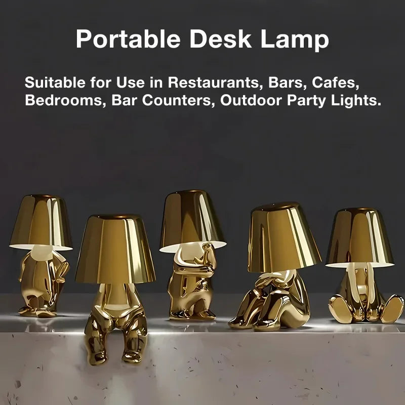 Thinker Statue LED Bedside Touch Lamp – USB Rechargeable