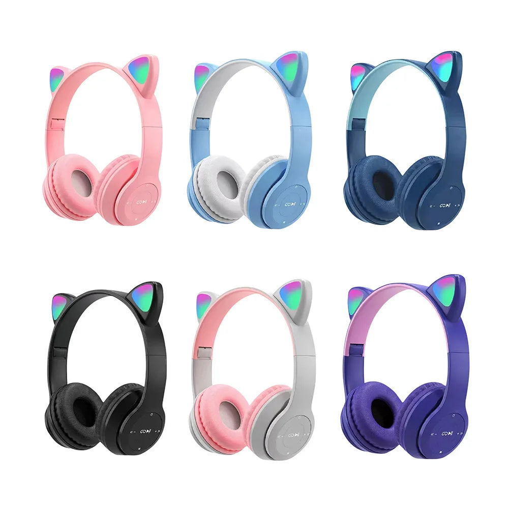 Wireless Cat Ear Bluetooth Headphones with Glow Light
