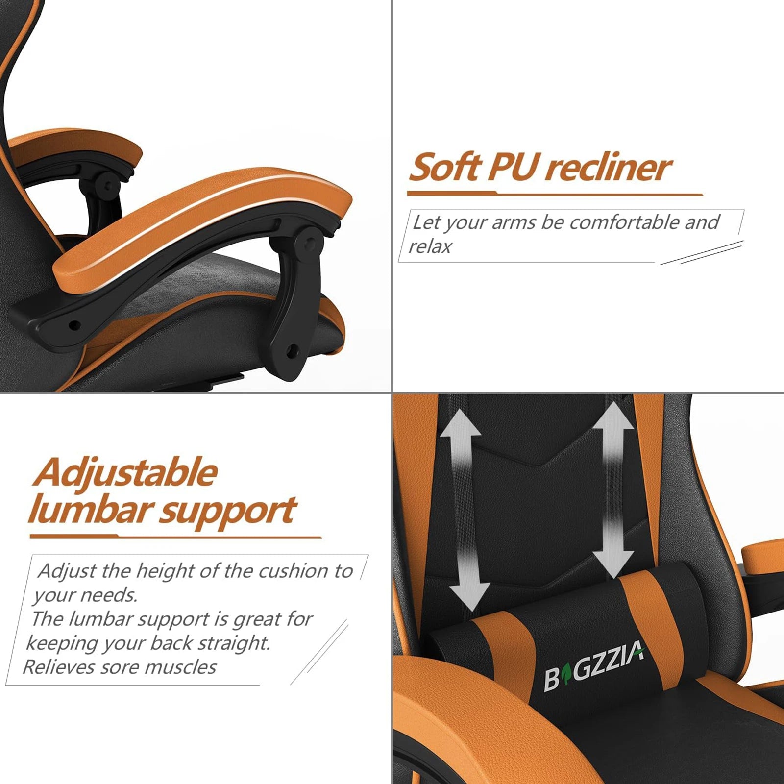 Ergonomic PU Leather Gaming & Office Chair with Headrest