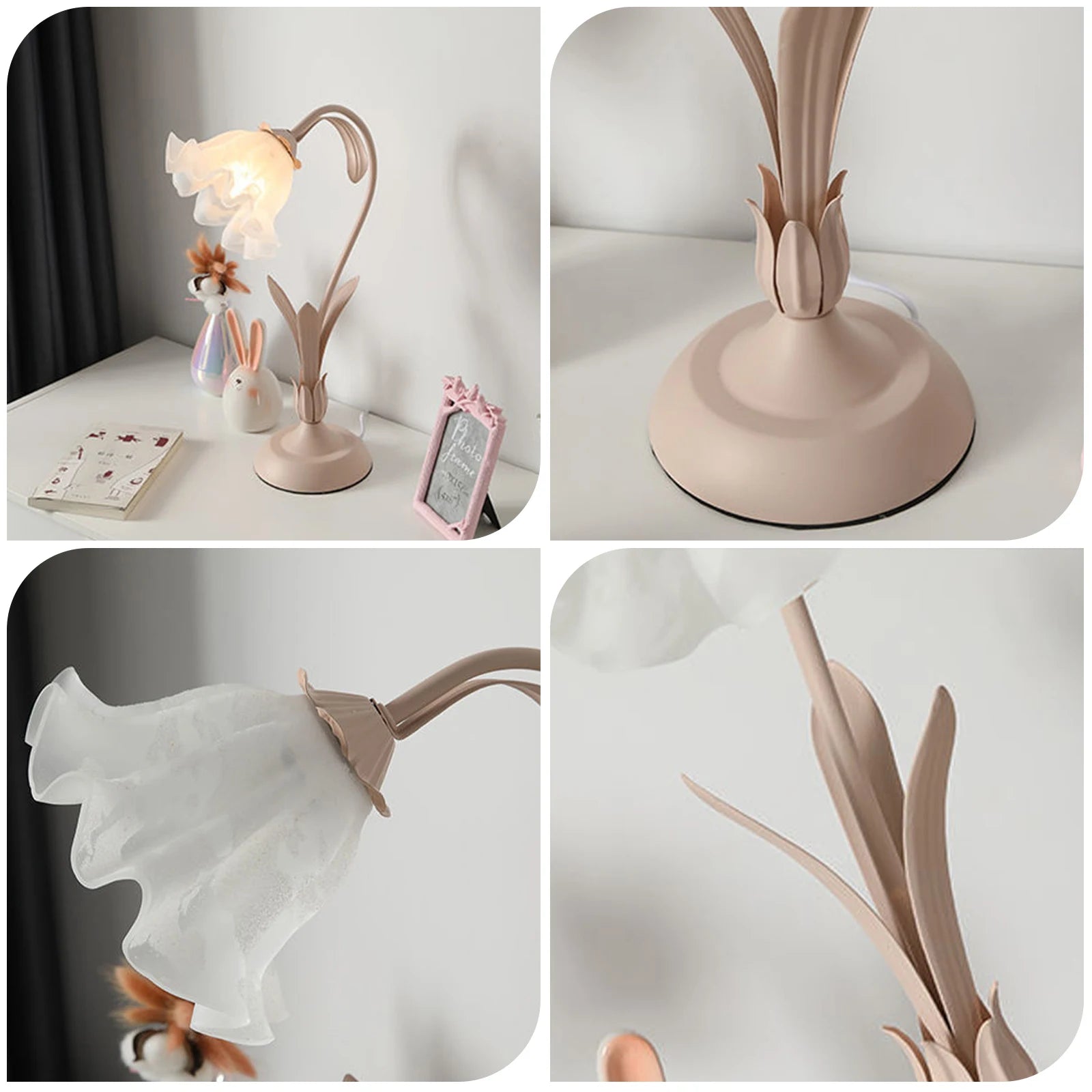Lily Flower Shaped LED Bedside Lamp – Pink