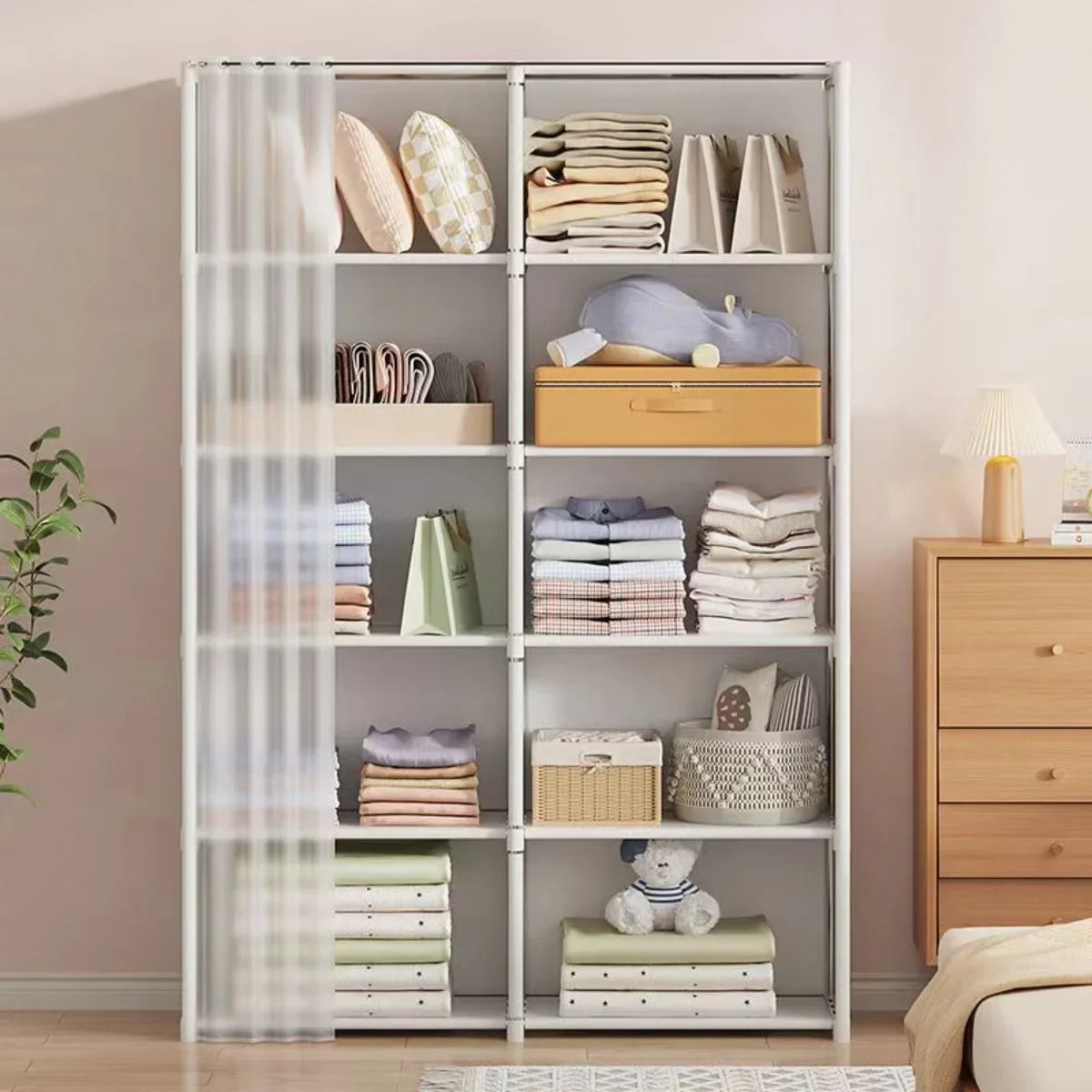 Dustproof Wardrobe Storage Cabinet with 5/6 Layers