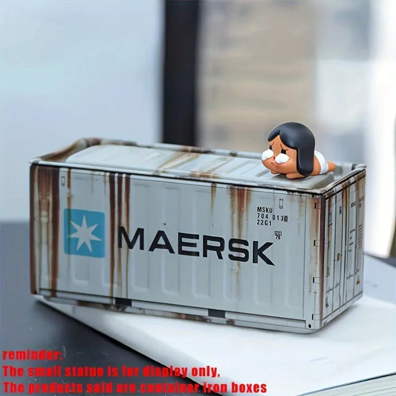 Compact Iron Storage Container – Metal Desktop Organizer for Office Supplies