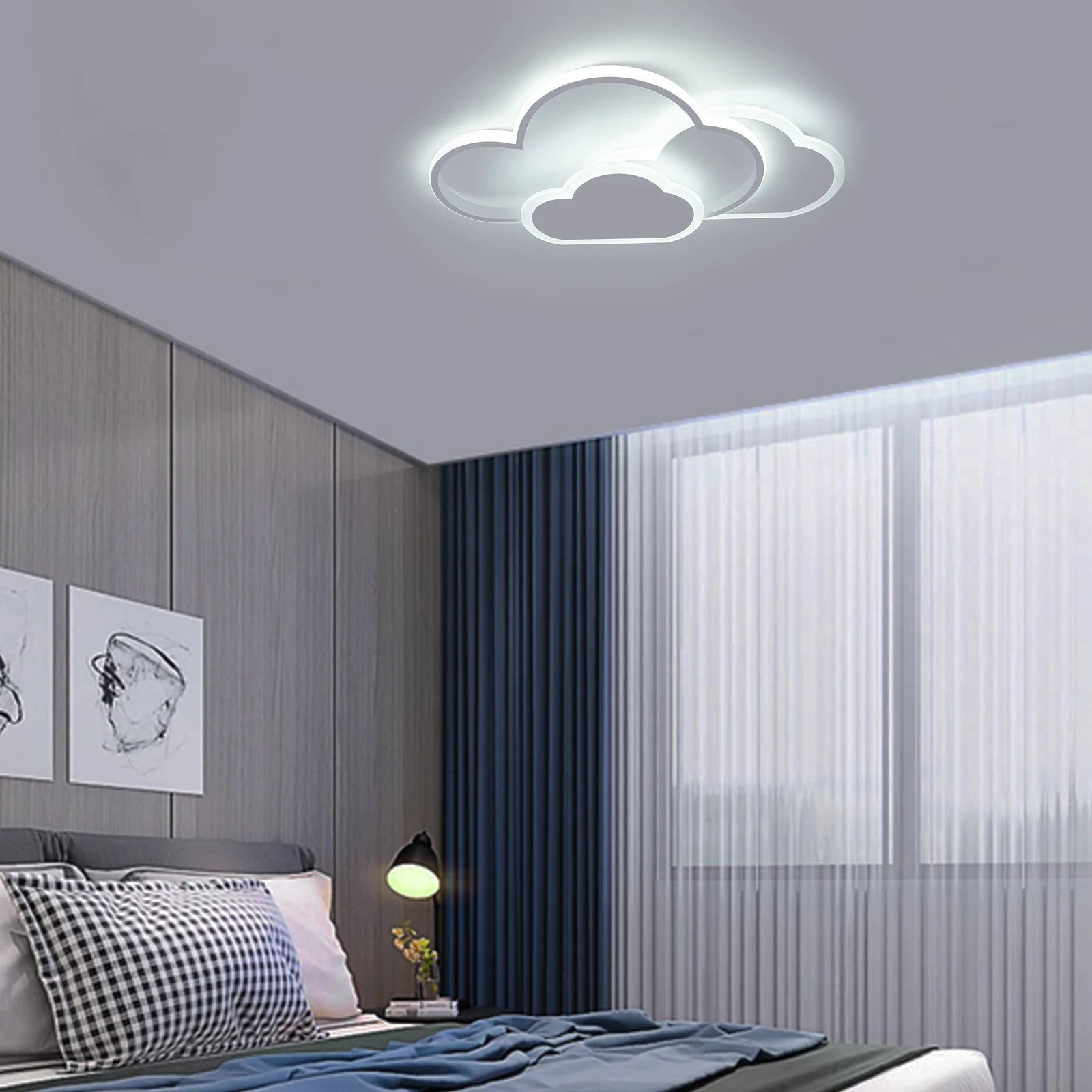 Cloud Shape LED Ceiling Light – 3-Color Acrylic Lamp