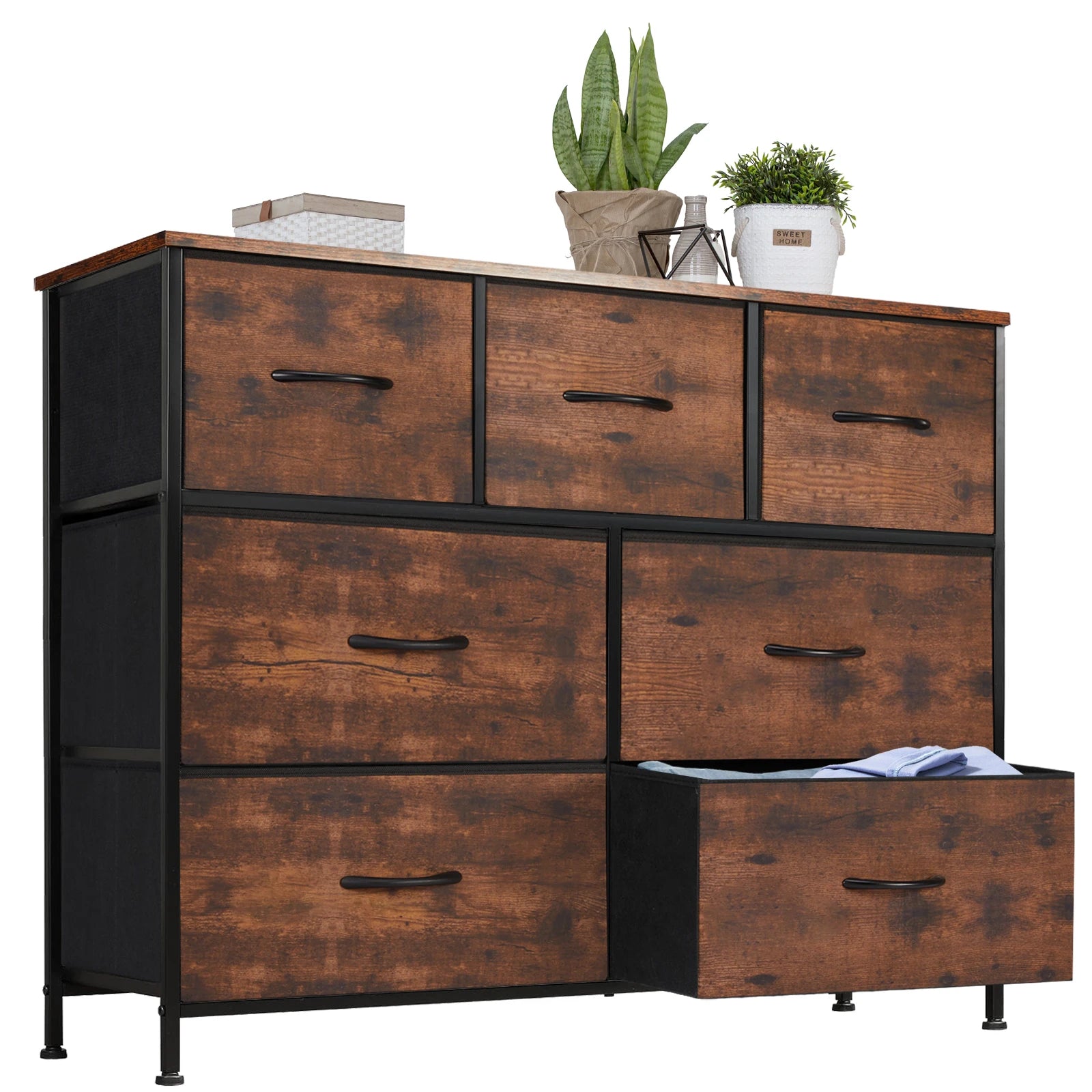 JHK Dresser with 7 Fabric Drawers