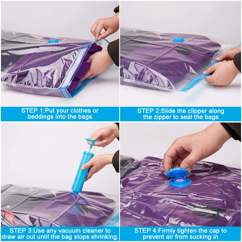 Vacuum Storage Bags for Clothes, Bedding & Blankets
