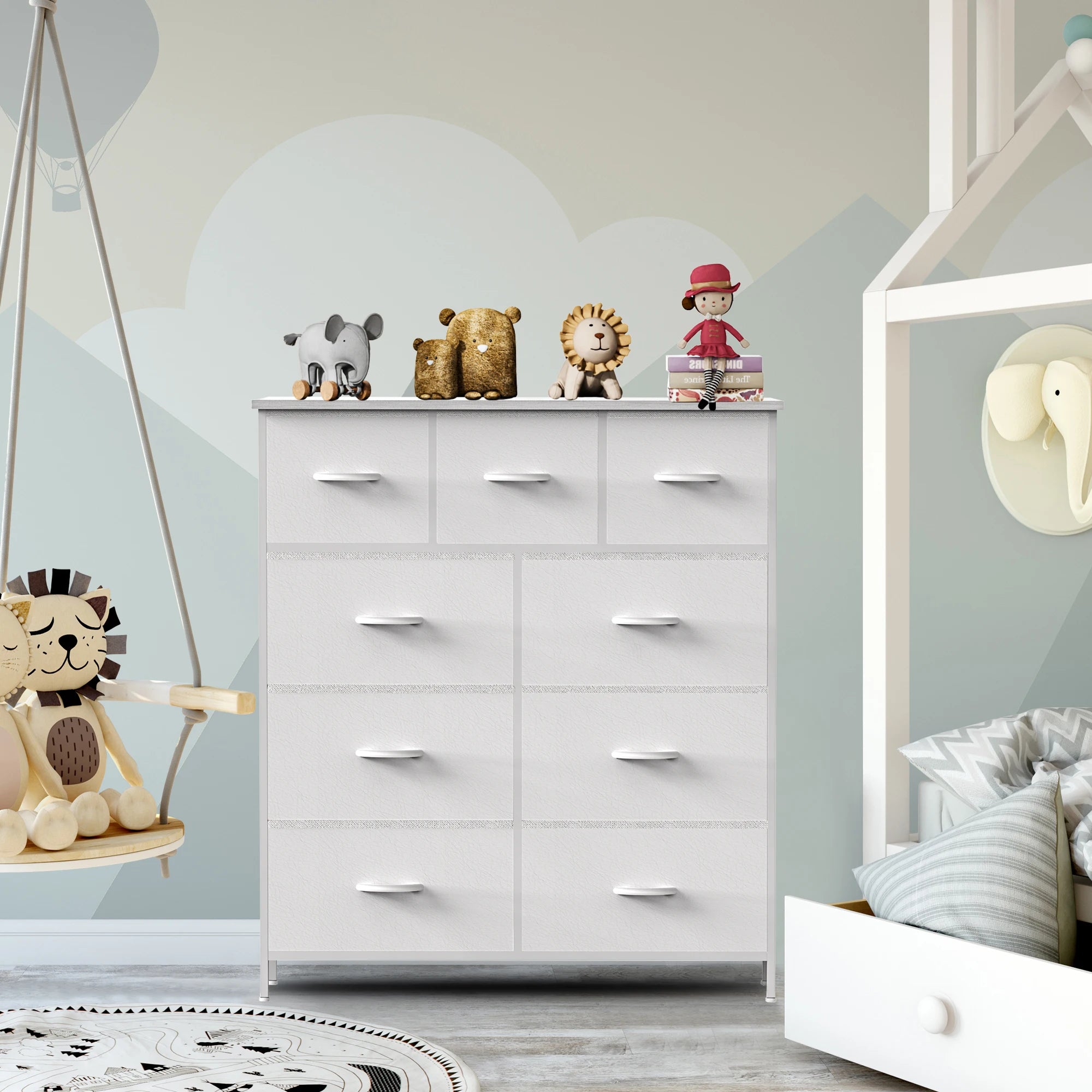 JHK Dresser with 9 Fabric Drawers