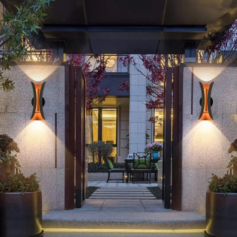 Black & Gold Outdoor LED Wall Sconce – 20W, 3000K