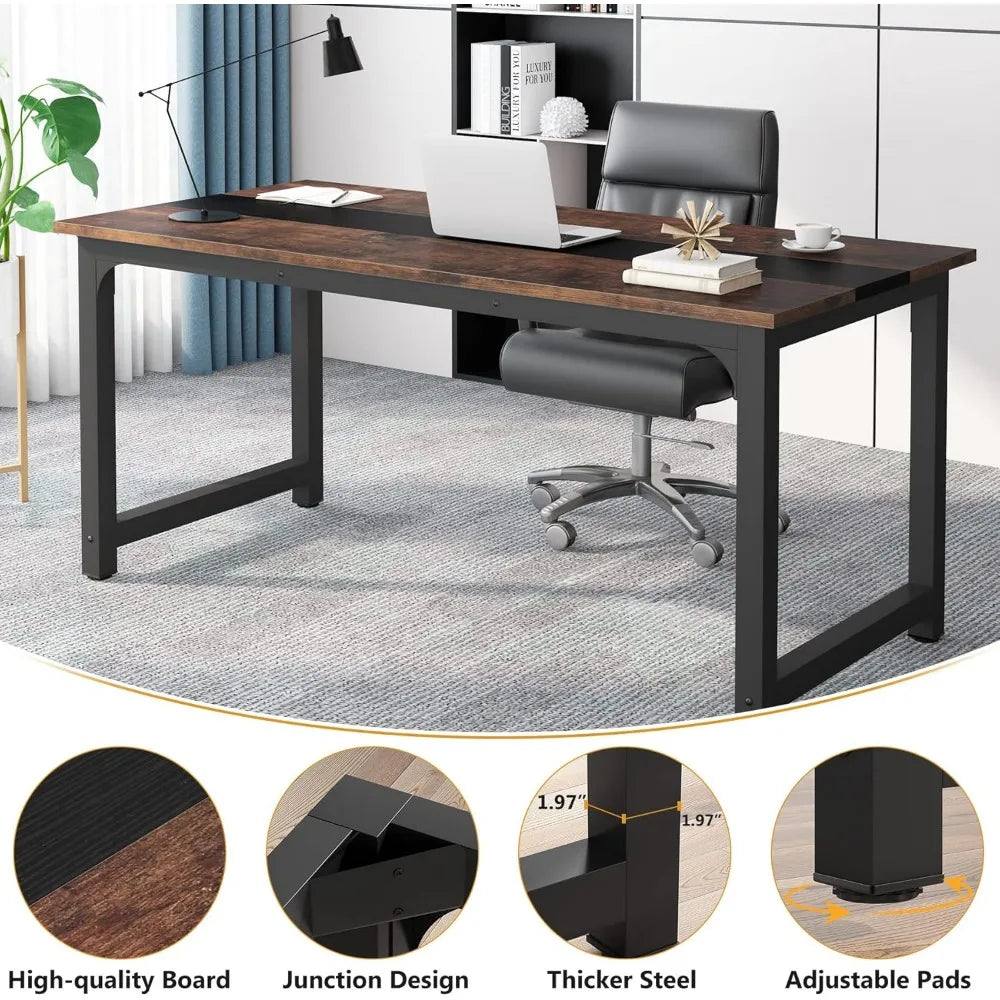 70.8” Executive Office Desk with Thick Frame