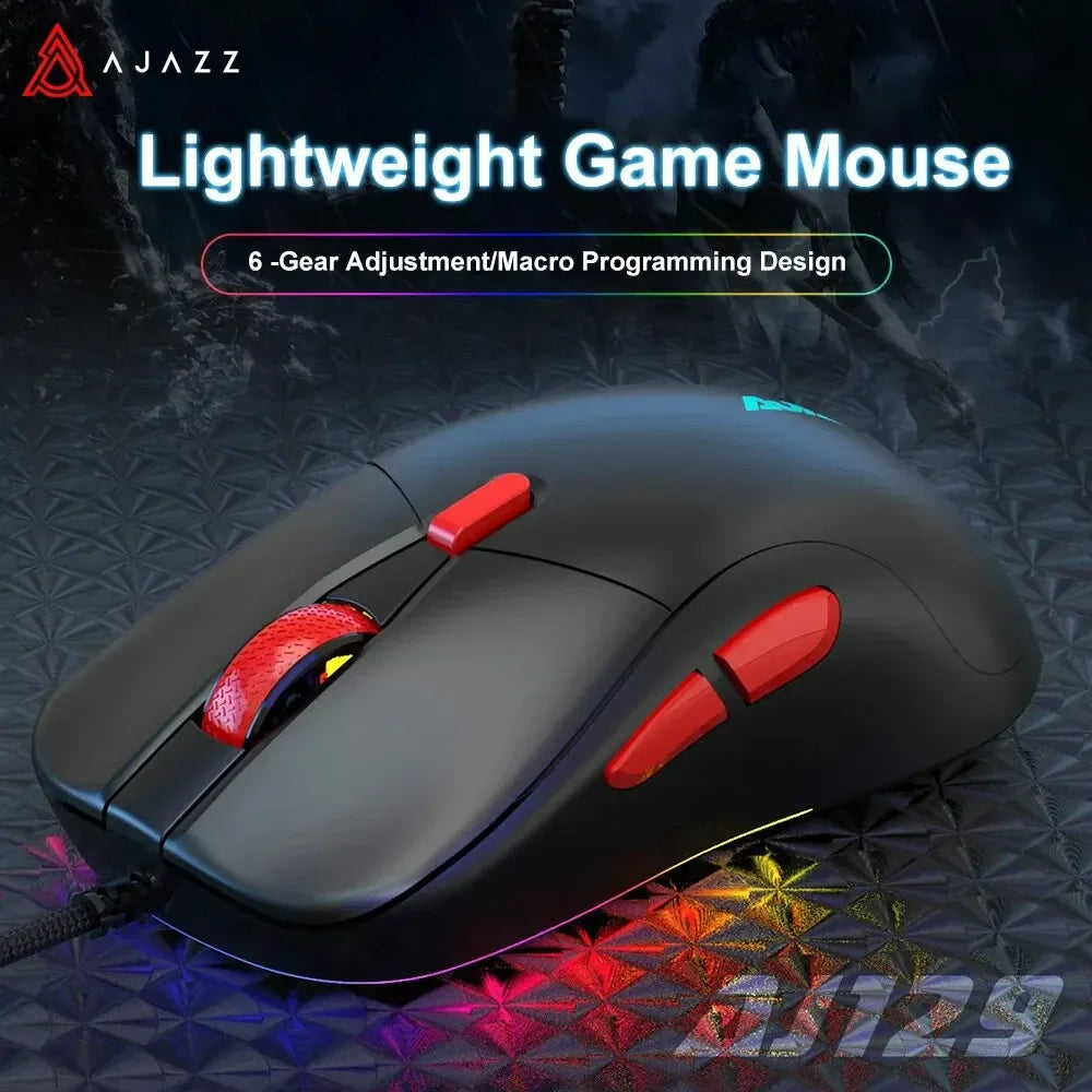 Ajazz AJ129 RGB Wired Gaming Mouse – 12400 DPI