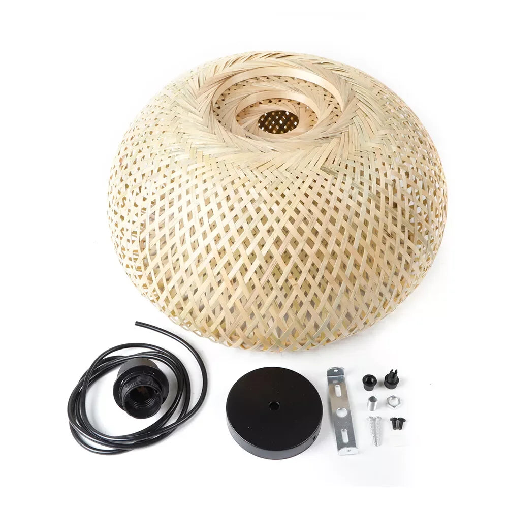 Vintage Bamboo Rattan Pendant Ceiling Lamp